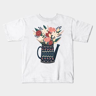 Flowers in Watering Can Kids T-Shirt